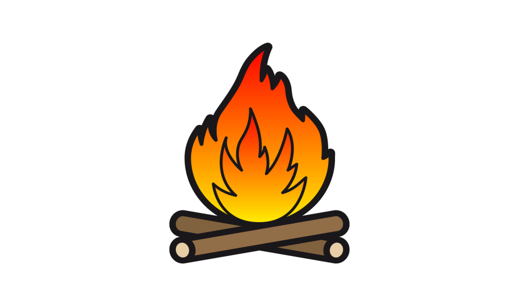 Illustration von einem Lagerfeuer.